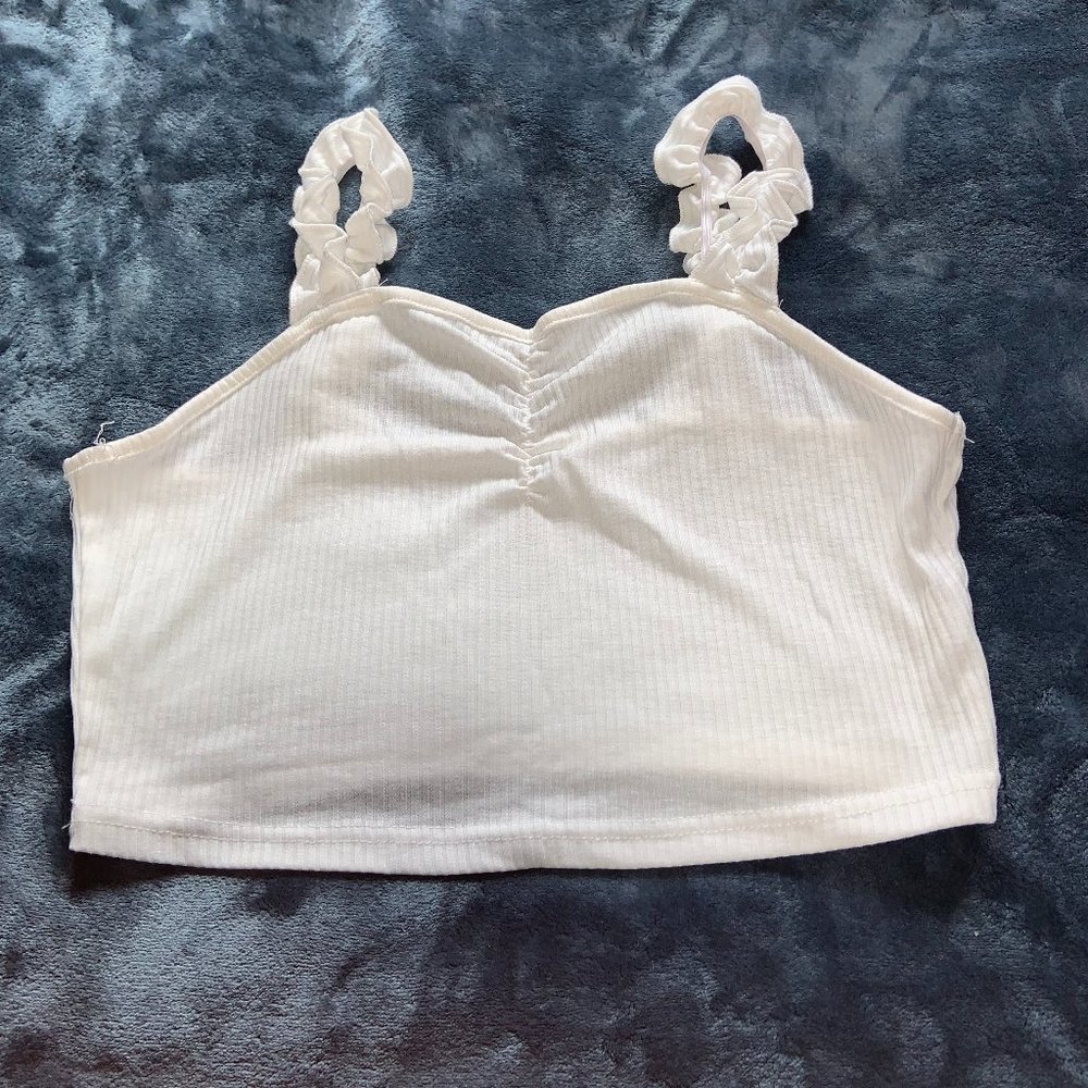 Ribbed White Crop Top